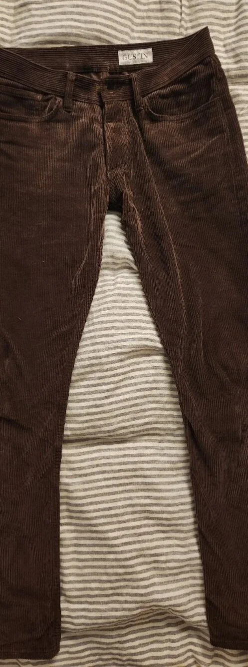 Gustin - Japan Chunky Cord, Brown Corduroy Pants, Size 32 Slim